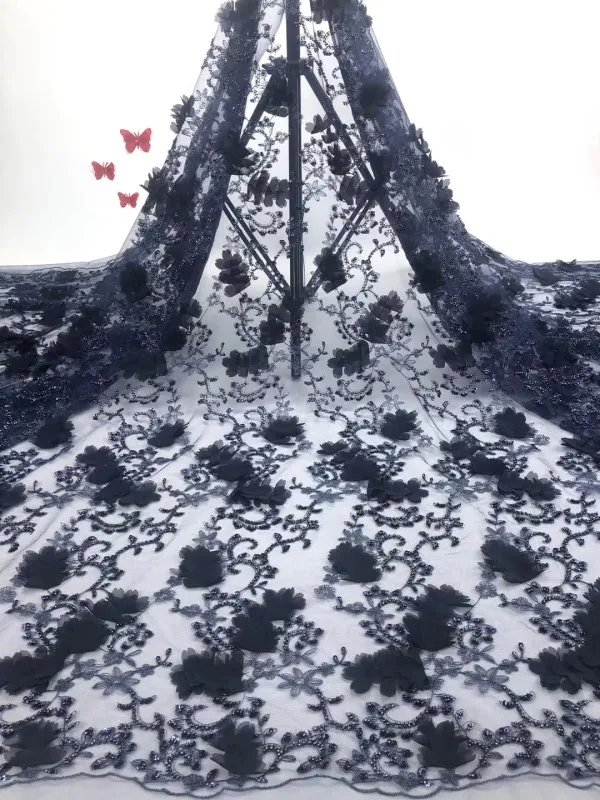 Hot Sales 3d Sequin Lace Fabric 4.5*1.35 Meters High Quality For Dresses FFJ59 | Дом и сад
