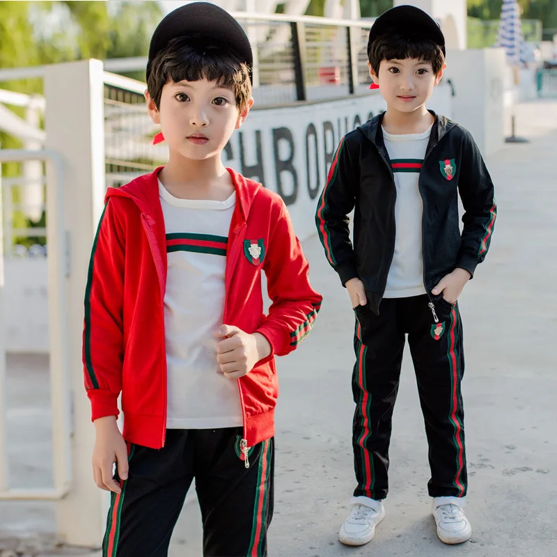 2018 Fashion children's wear autumn new long-sleeved large boy iron standard three-piece boy long-sleeved jacket