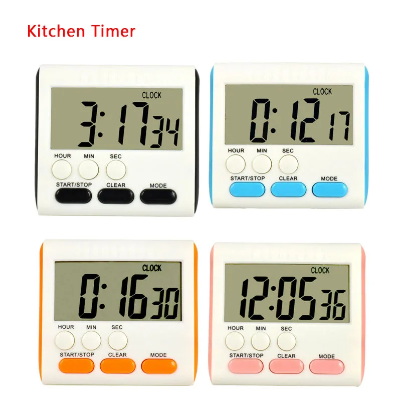 

Magnetic Large LCD Digital Kitchen Timer with Loud Alarm Count Up& Down Clock 24 Hours 3A Battery Kitchen Timer