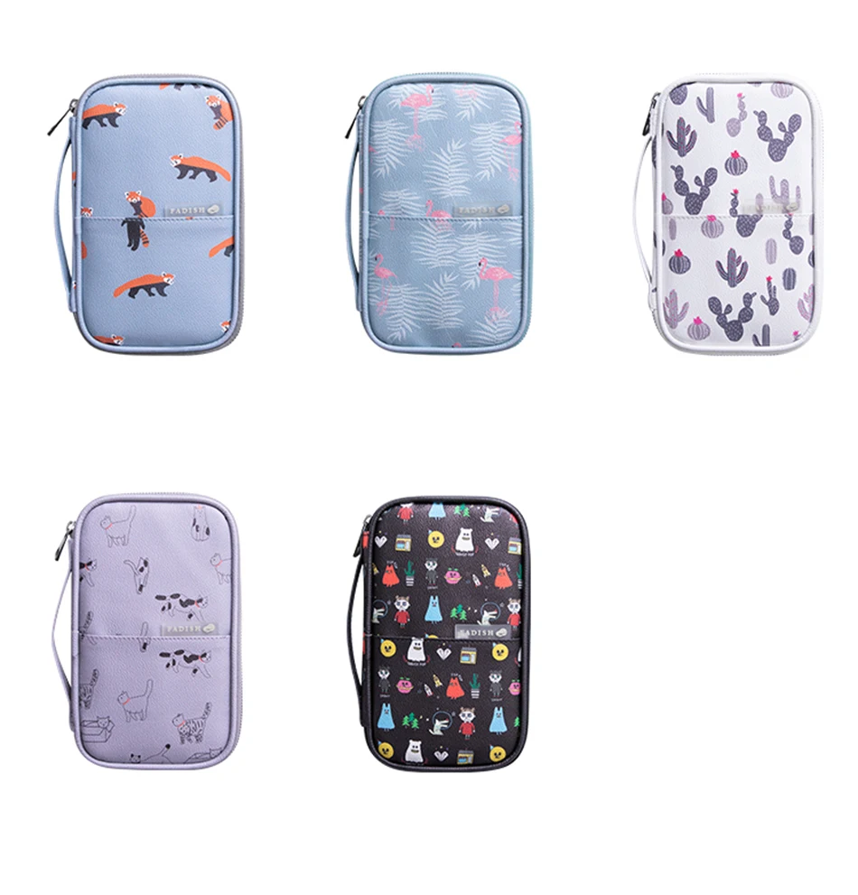 JXSLTC Passport Cover Cute Printing Women Card Holder Passport Holder PU Leather travel wallet business card holder card pack