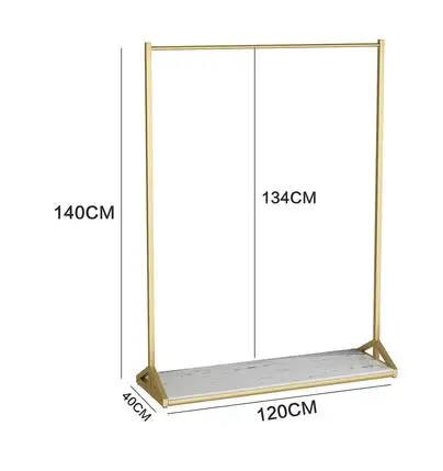 Gold clothing store display rack floor hanging rack children's clothing store shelf women's clothing store decoration design .