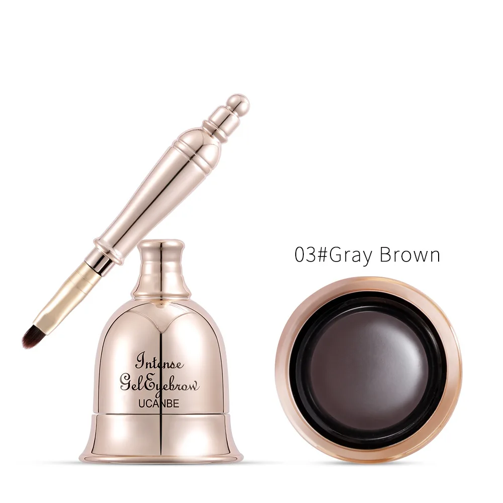 Waterproof Eyebrow Gel Makeup Bell Shaped Eyebrow Gel 3 Colors 3D Eye Brow Enhancers Cream Long Lasting Eyebrow Pomade TSLM1 - Цвет: 03 Gray Brown