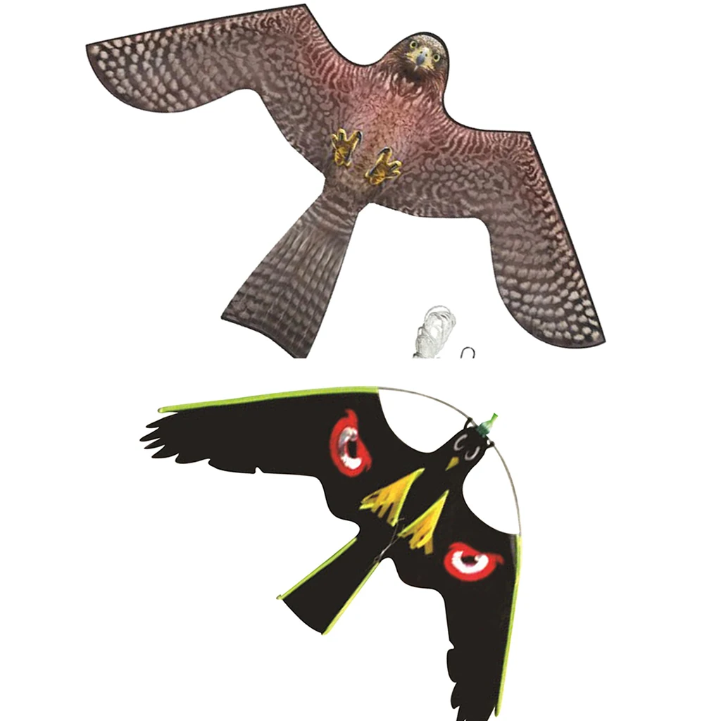 Garden Farm Hawk Bird Scarer Decoy Bird Kite Prop Scare Scarecrow Farm Guard for Scare Away  Cat, Dog, Rabbit and Small Birds