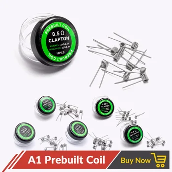 

Quartz Banger 10pcs Prebuilt A1 Coil Twisted Wire Fused Clapton Hive Tiger Mix Twisted Quad Tiger Alien Clapton Premade Coil