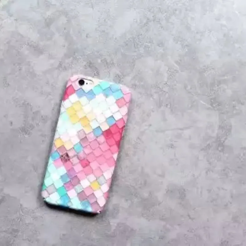 

for iPhon6 6s 1 Pc/lot Hard Matte PC Color Lingge Mermaid Scales Patterned Cell Phone Cover Case