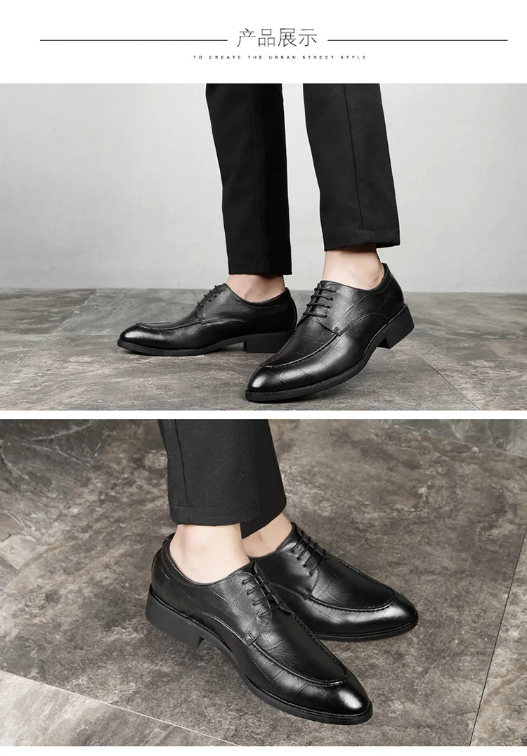 2019 Весенние новые мужские деловые модельные туфли из натуральной кожи в английском стиле; модные повседневные оксфорды; классические туфли