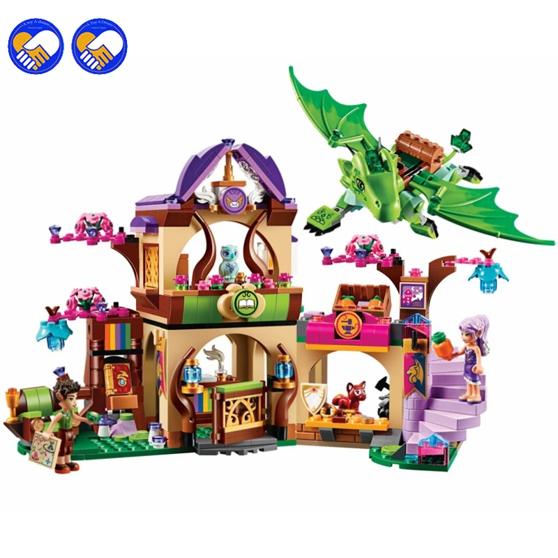 

A toy A dream Bela 10504 694Pcs Friend Elves The Secret Market Place Model Building Kit Blocks Brick Girl Toy Gift 41176