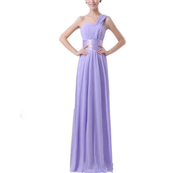 Длинные женские вечерние платья на одно плечо выпускные шифоновые vestido de festa