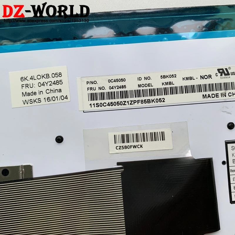 Клавиатура без норвежской подсветки для Thinkpad T540P W540 W541 T550 T560 W550S P50S норвежская