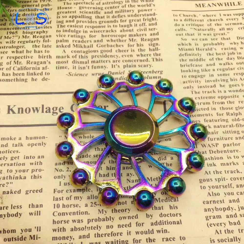 (LONSUN) Multicolor de Alta Qualidade do Metal Fidget EDC Mão Spinner Spinning Top Spinner Rotação Tempo Longo Anti Stress Brinquedos