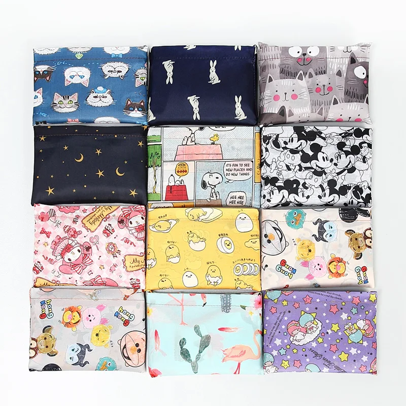 

2019 Japanese folding portable cartoon Environmental protection shopping bags