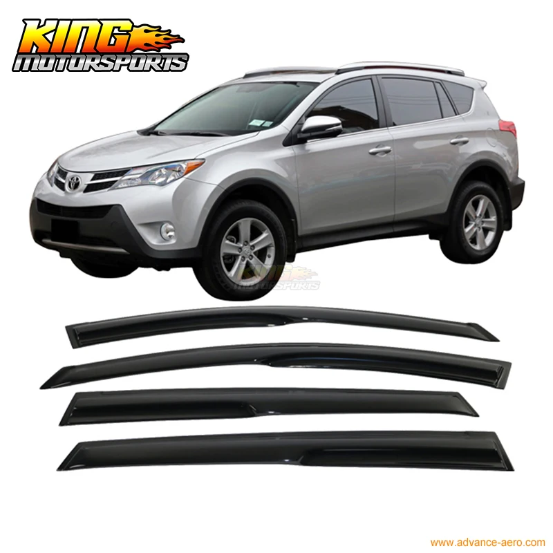 For 2013 2016 Toyota RAV4 XU50 Smoked Aero JDM Wind Deflectors Stick On