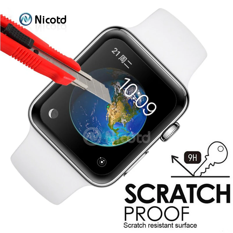 Nicotd 4D5D Curved Full Coverage Tempered Glass For Apple Watch 321 3D Screen Protector Cover 38mm 42mm full glue glass film (4)