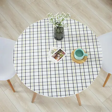 

2019 New Arrive Hot Sell PVC Round Table cloth Transparent tablecloths kitchen Pattern Oil Table Cover Glass Soft C