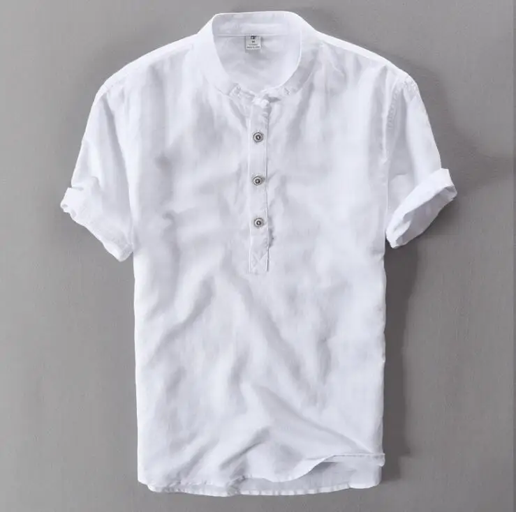 Горячая 2021 новые летние Men'scotton короткая рубашка с рукавами Мужская модная