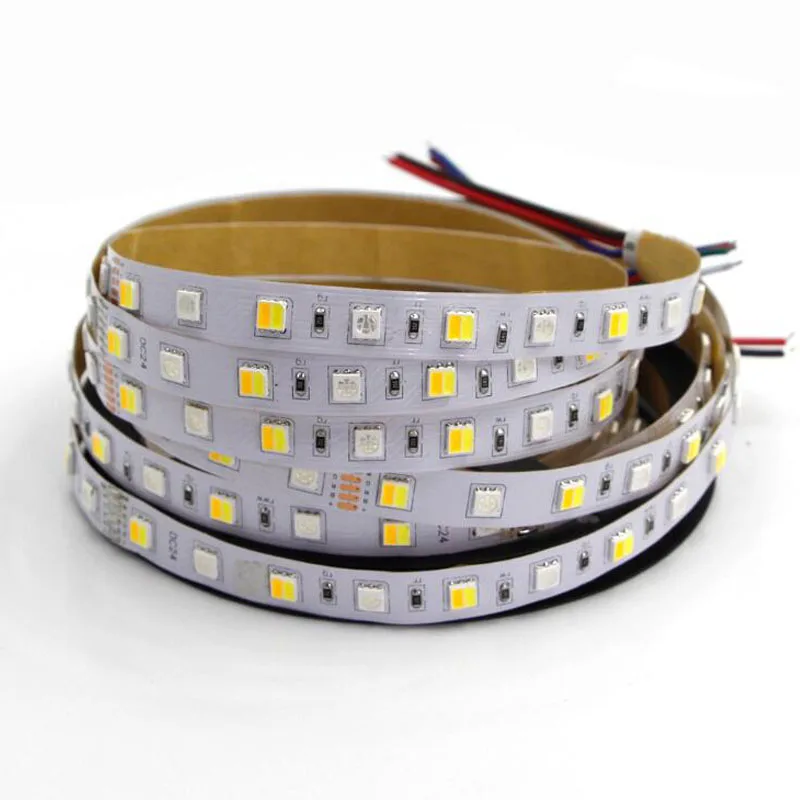 SMD 5050 RGB + CCT Светодиодная лента Водонепроницаемая 1 м 5 300LED DC 12 В 24 в CW WW RGBW RGBWW Fita
