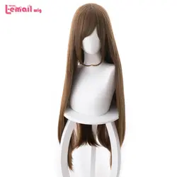 Парик л-электронной новый отечественный ПА Kanojo Hina Татибана Косплэй парики 80 см коричневые прямые синтетические волосы Perucas Косплэй парик