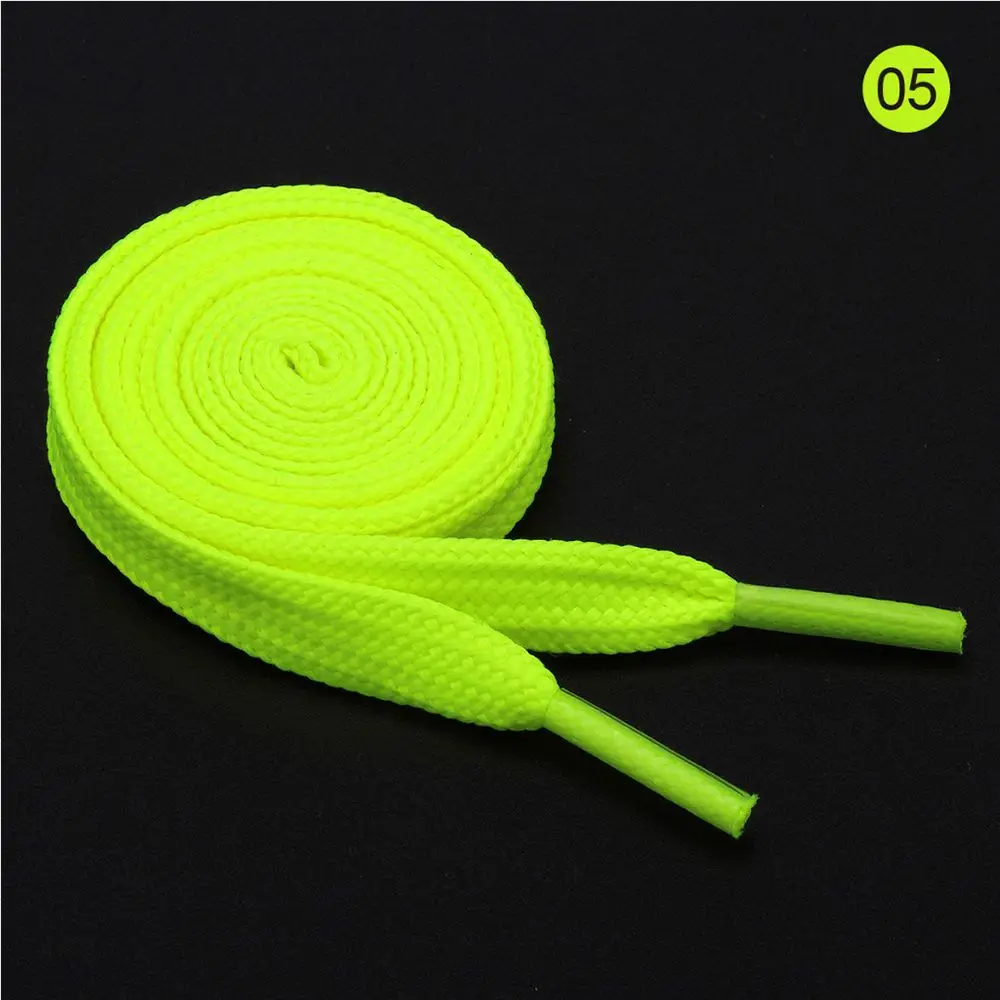 fluorescent green 1 пара модных спортивных повседневных шнурков, шнурки из полиэстера высокого качества, Прямая поставка - Цвет: fluorescent green