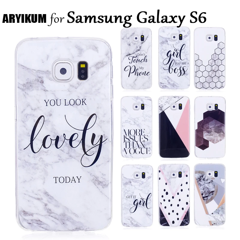 Чехол для телефона ARYIKUM Samsung Galaxy S6 S 6 G920f SM-G920F чехол Мраморный черный розовый