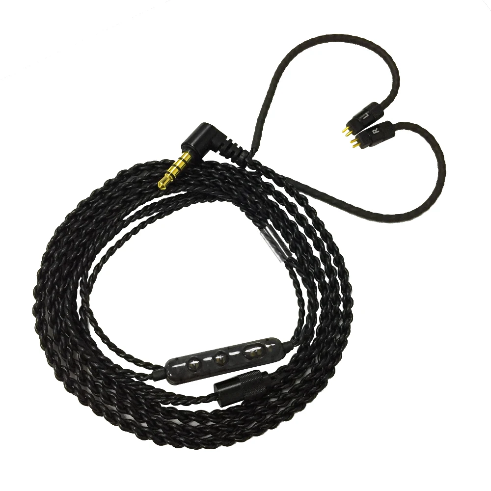 Стетоклип плетеный кабель Замена наушников кабель провод IEM кабель 0,78 мм 2 Pin контакт разъема