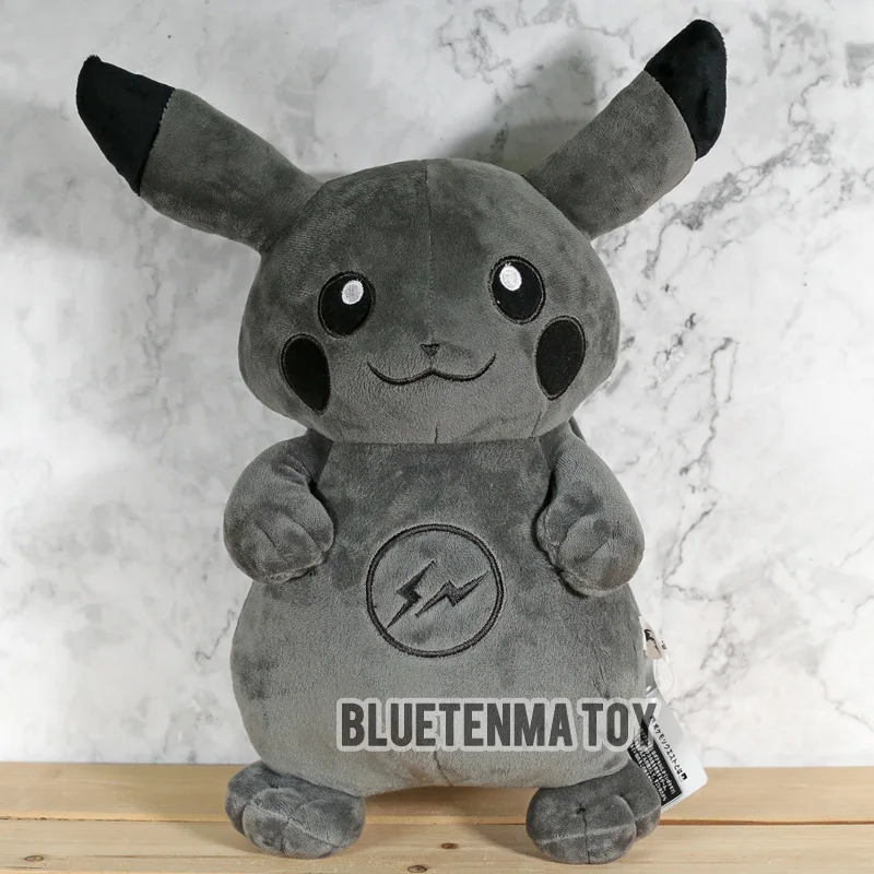

Candice guo! cute plush toy lovely cartoon smiling lightning Pikachu black yellow soft stuffed doll birthday Christmas gift