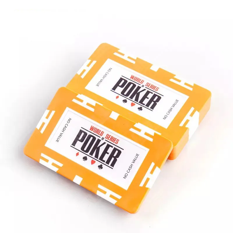 5 шт./компл. WSOP фишки для покера квадратный чип без значение доска игровые автоматы качественный АБС-пластик+ железо вставка - Цвет: Оранжевый