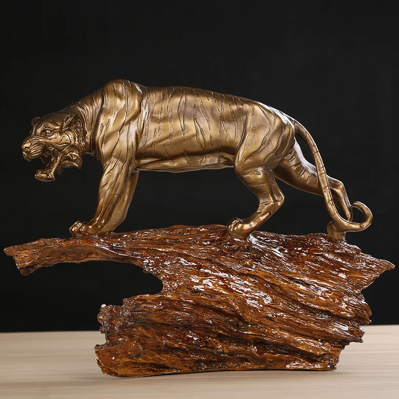 8 Inches Length Tiger Statue Figurine Hand Carved Soapstone Home Decorative Gift 