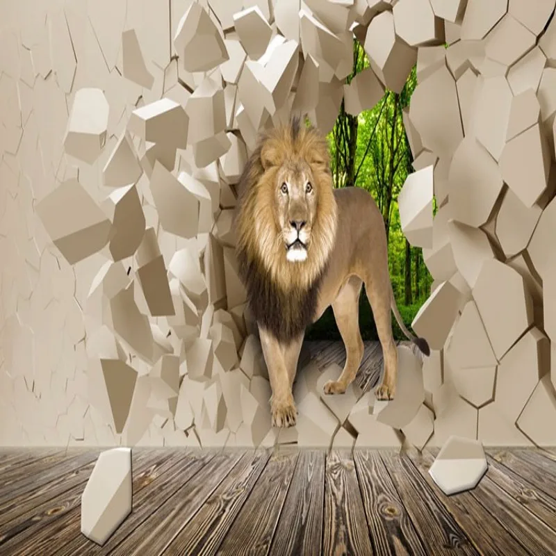 Murales stone lion wall background graphic wallpaper for boys room wallpaper 3d wallpaper wallpapers home decoration