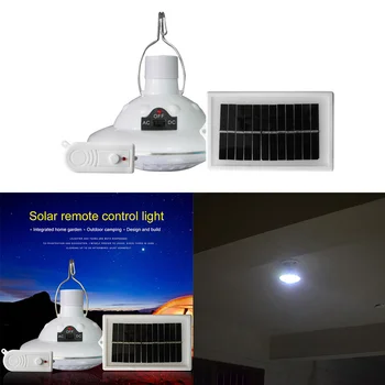 

Portable Solar Powered LED Rechargeable Bulb Light Tent Accessories Outdoor Camping Yard Lamp Solar Panel+1PC Remote Control