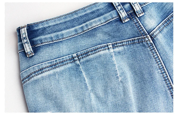 Стрелка автомобиль Короткие джинсы Для женщин эластичный мыть носить и свернулся Для женщин джинсовые укороченные джинсы Повседневное short