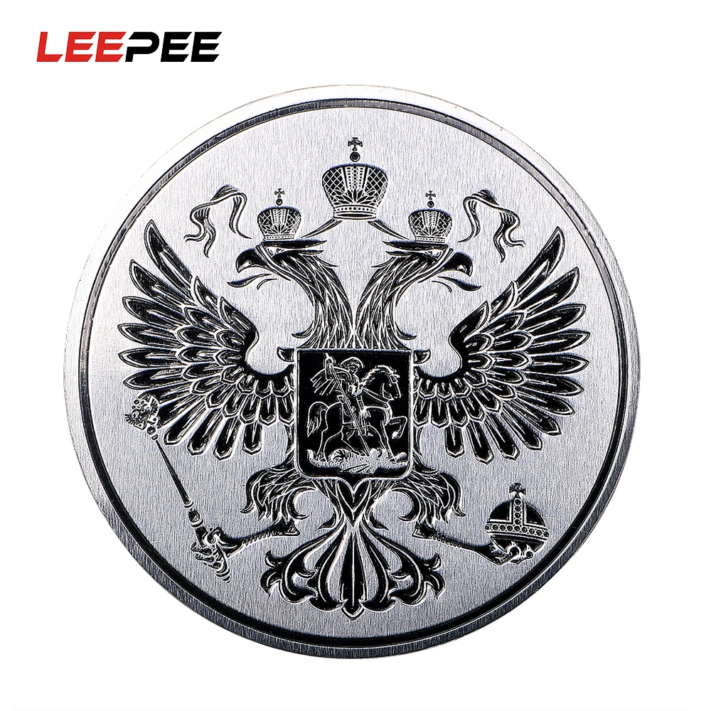 LEEPEE 75*75 мм металлическая наклейка герб России РФ 3D стикер для автомобиля s для Лада Киа Renault авто наклейки