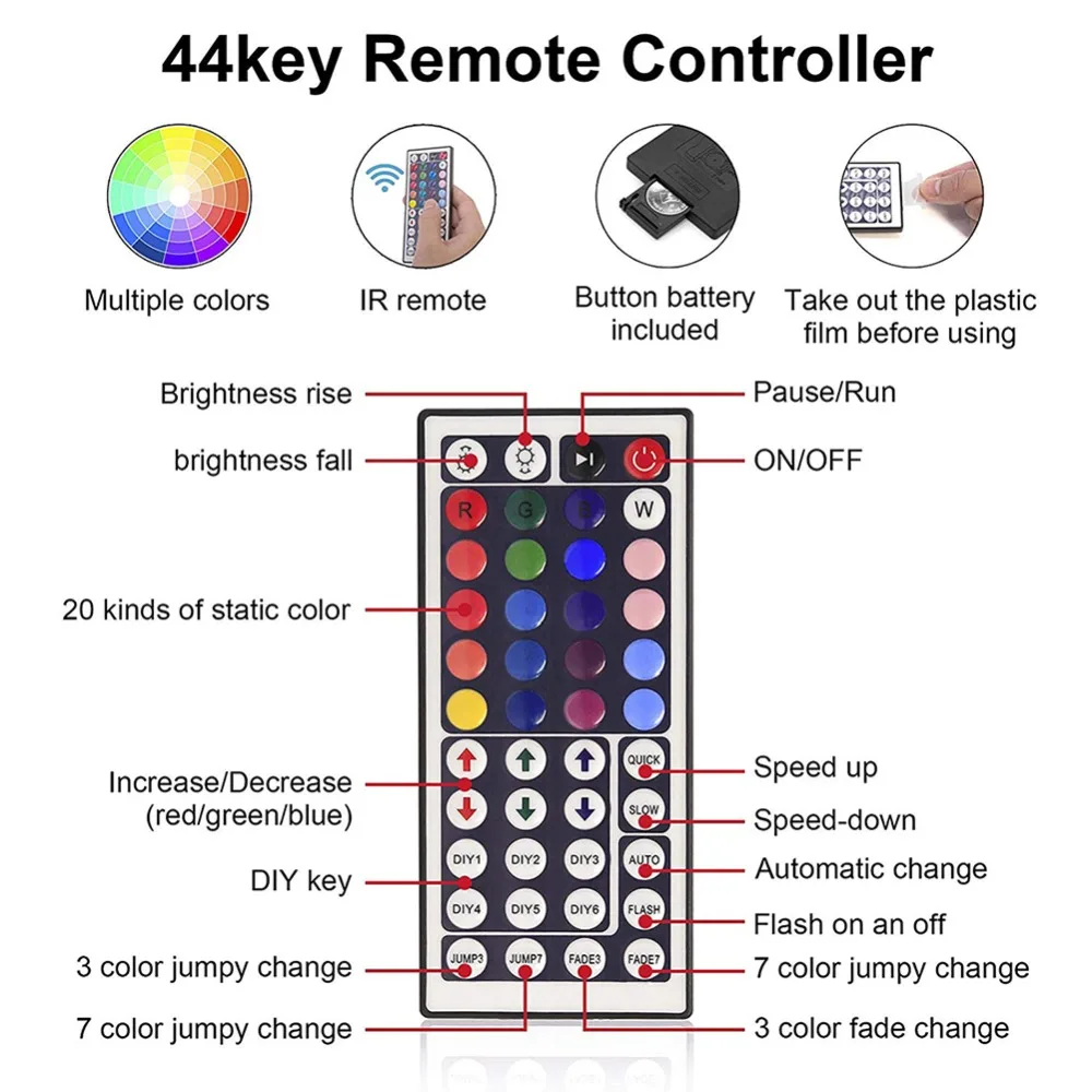 Светодиодный контроллер 44keys ИК RGB регулятор линейного светильника диммер DC12V 6A для RGB Светодиодные ленты 3528smd 5050smd