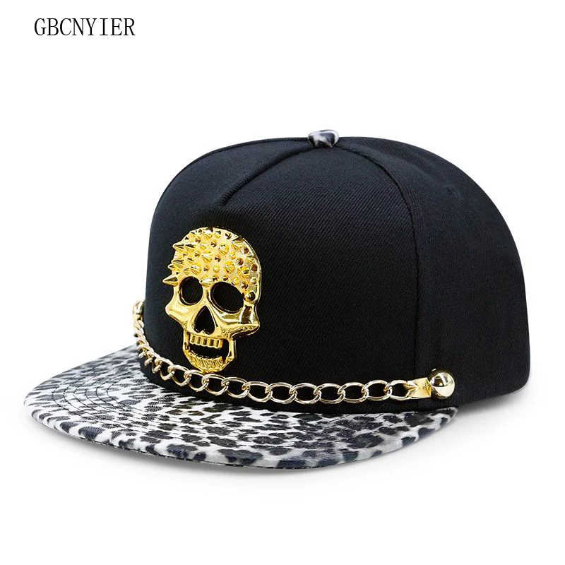 GBCNYIER-Fashion-Skull-Cool-Hat-Hipster-Casual-Flat-Brim-Baseball-Cap ...