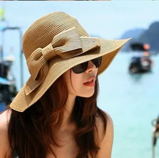 Модный стиль,, для взрослых женщин и девочек, модная шляпа от солнца с бантом, летняя пляжная шляпа, аксессуары - Цвет: coffe