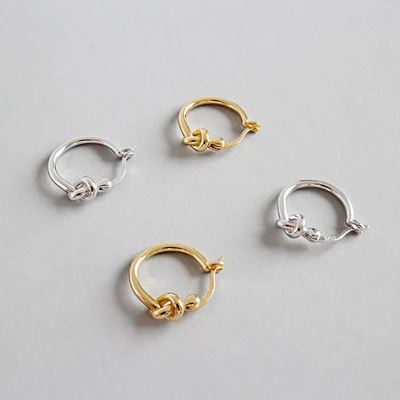simple golden hoop earrings 100% 925 Sterling silver Jewelry fashion Hypoallergenic hoop earrings for women gift