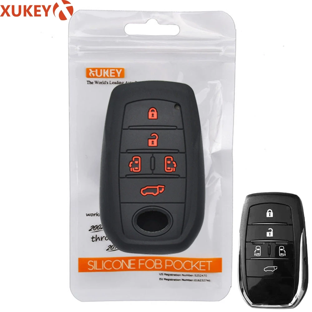 

Silicone Car Key Cover Remote Fob Case For Toyota Vellfire alphard 30 series 2015-2017 2018 2019 Shell Jacket Protector 6 Button