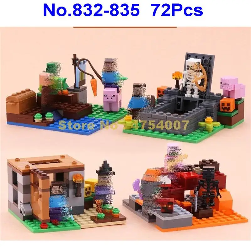 

832 72pcs my world melon farm nether fight building blocks 21138 21139 Toy
