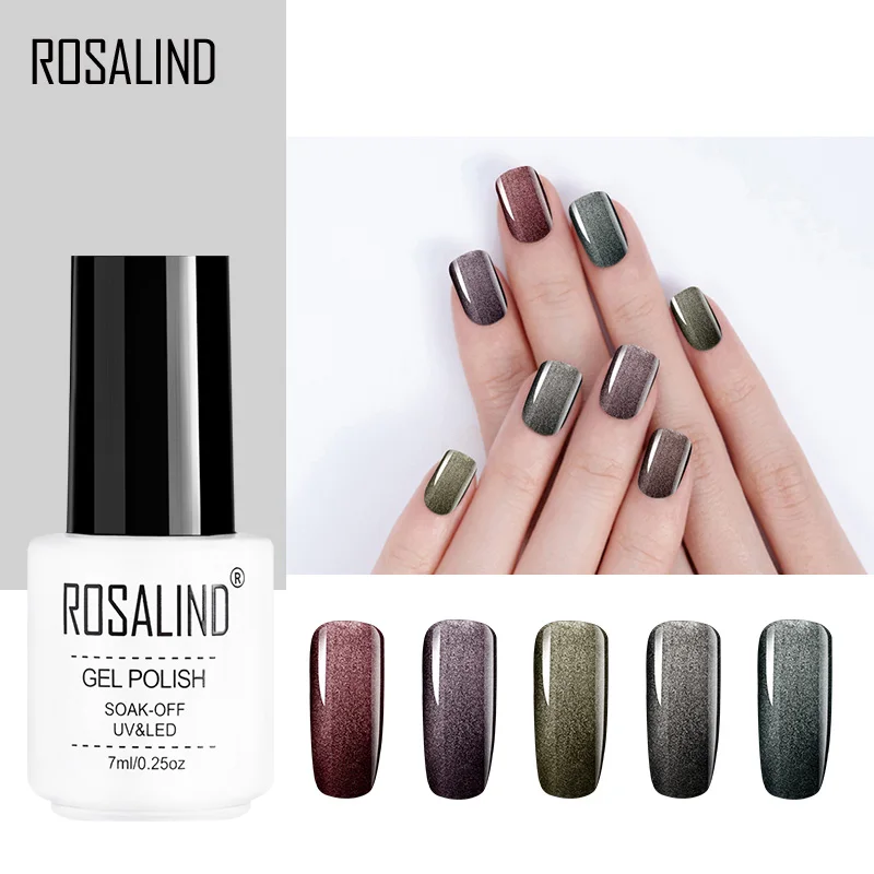 

ROSALIND Magent Cat Eye Gel Polish Hybrid Lacquer Nail Polish With Magent Stick Vernis Semi Permanant 7ML UV Poly Gel Varnish