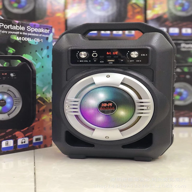 

Portable Wireless Bluetooth Speaker Stereo Surround Music Play Subwoofer with LED Light Support FM Radio TF Anti-drop Speakers