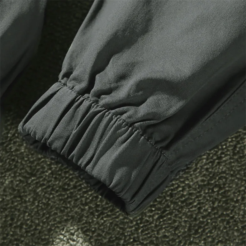 Plus Size Cargo Pants Men Quality Cotton Pants Male Fitted Pants Men Trousers Spring Brand Clothing Full Length Casual Pant MuLS 05