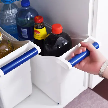 

Pulley storage box with handle kitchen storage box cabinet debris sorting box gap storage car