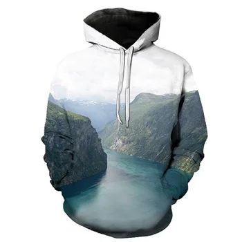 

Men and women 3d hoodies printed landscape hooded sweatshirts fashion casual landscape hooded shirts 3d pullovers sportswear