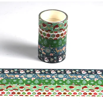

1PC Decorative Snow Deer Christmas Tree Washi Tape Set Rice Paper DIY Scrapbooking Adhesive Masking Tape 1.5cm*5m Stationery