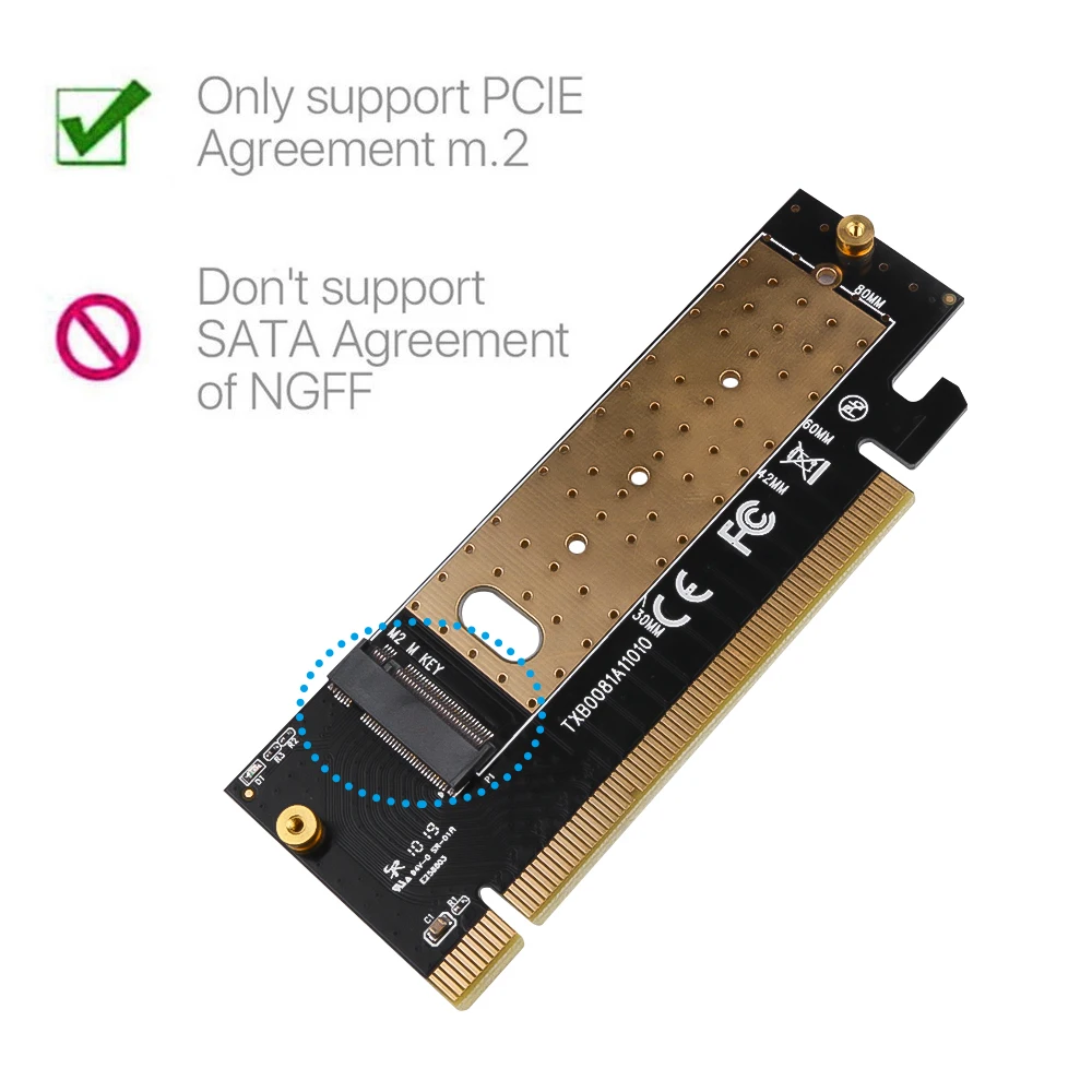 Карта памяти kebidumei M.2 NVMe SSD NGFF к PCIE 3 0 X16 X4 адаптер карта расширения интерфейса с