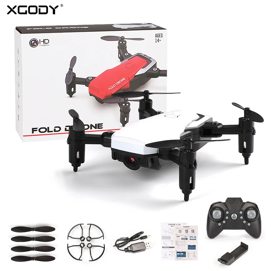 

XGODY Mini Folable RC Quadcopter With 720P HD Camera 2.4G WIFI FPV RC Drone 3D Flips Aircraft Altitude Hold RC Helicopter