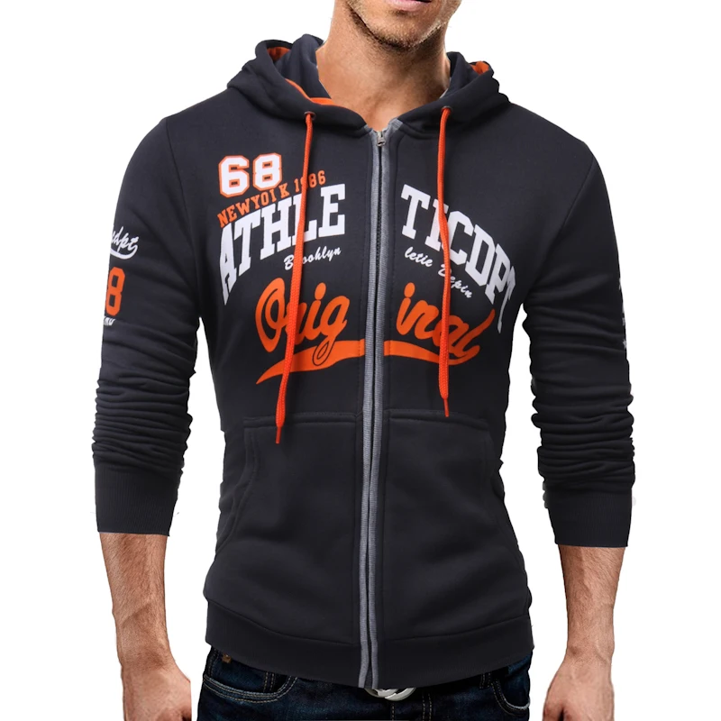 2018 толстовки мужские Sudaderas Hombre хип-хоп брендовые с капюшоном на молнии буквенным
