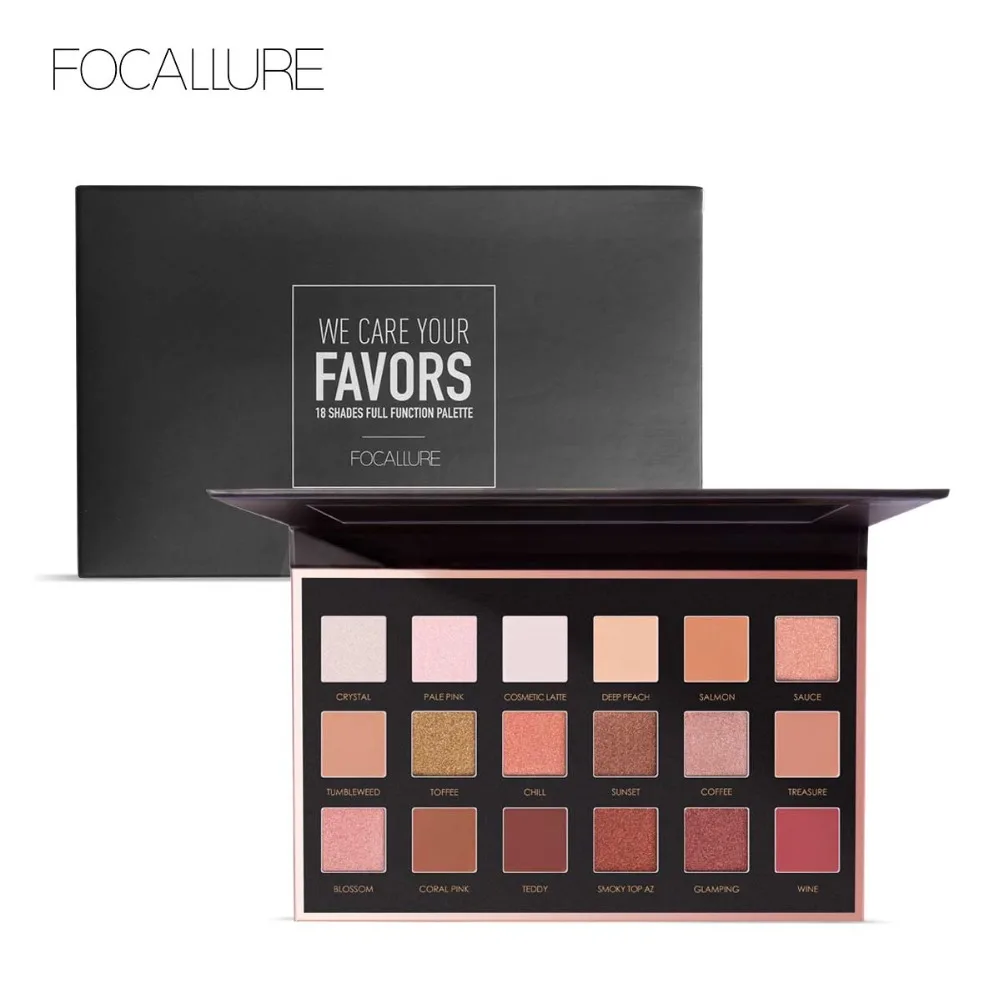 FOCALLURE 18 оттенков тени для век Палитра мерцающие матовые пигментные Косметика