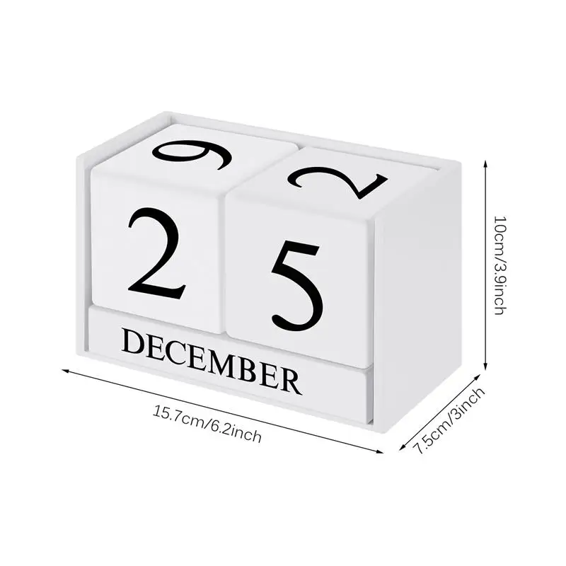 Современный деревянный куб цифровой светодиодный Термометр Таймер календарь стол будильник для дома календарь - Цвет: Белый