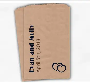 

Names and Date Customized wedding Pretzel candy Buffet lolly bags engagement Bakery Cookie goody gift pouches
