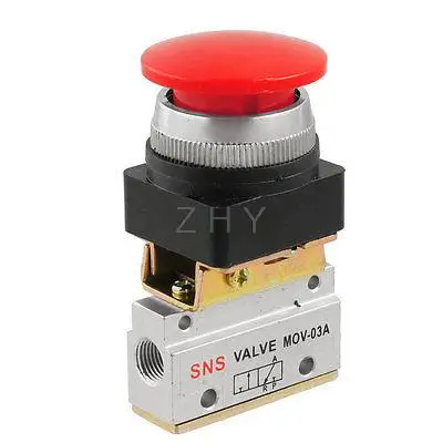 MOV-03A Momentary Mushroom Button 2 Position 3 Way Air Mechanical Valve | Обустройство дома